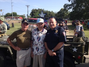 My brother Phil, Doolittle Raider Dick Cole and me at the Comfort, TX, 4th of July parade.